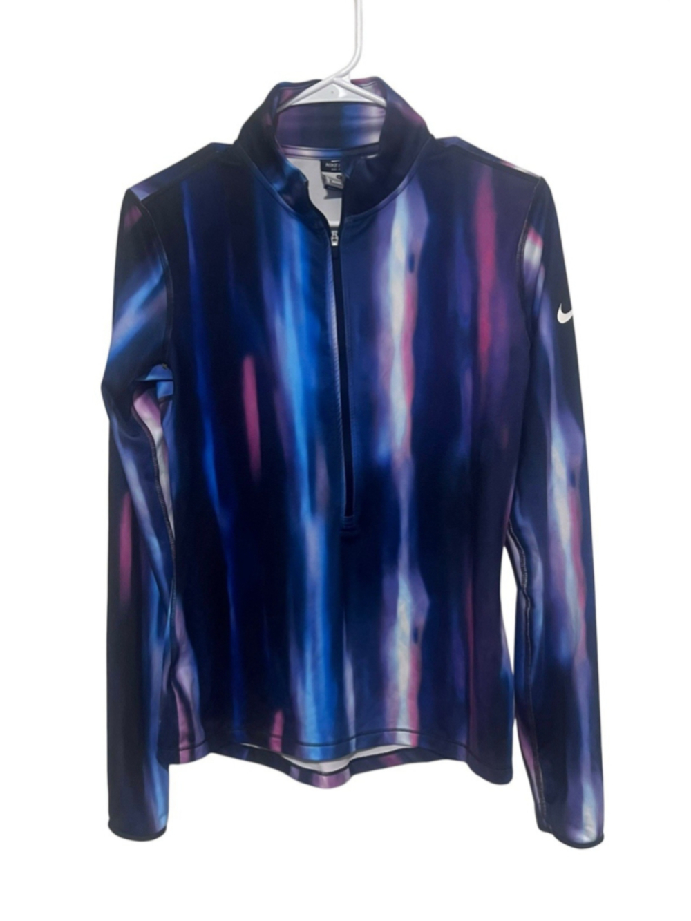 Nike Pro Dri-Fit Women’s Pullover Small 1/2 Zip Athletic Top Vibrant Blue Purple